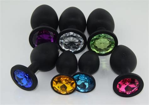 silicone black anal sex product anal plug small butt plug anal for men different color gem sex