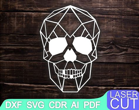 Art Skull Vector Laser Cut Files Svg Dxf Cdr Vector Plans Etsy