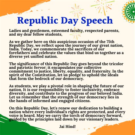 2 Minutes Republic Day Speech 2024 For Students Teachers In English