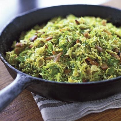 Sauté pancetta and onion in a large deep skillet over medium heat, stirring occasionally, until pancetta is browned and onions are caramelized, 8 to 10 minutes. Shaved Brussels Sprouts with Pancetta Recipe | MyRecipes