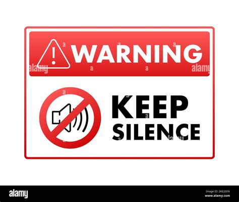 Keep Silence Sign Label Banner Icon Vector Stock Illustration Stock