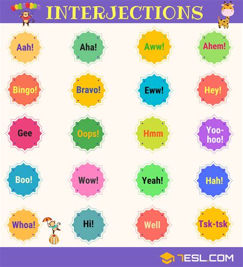 List Of 60 Interjections With Definition And Useful Examples 7 E S L