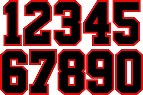 8 Inch Numbers 0 9 Athletic Numbers Team Pack Iron On Numbers For