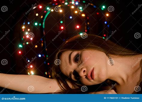 Young Beautiful Girl With Garland Stock Image Image Of Building Milk