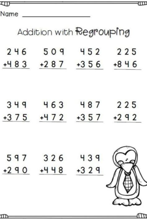 Addition With Regrouping Worksheets Free