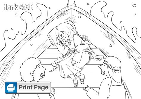 Jesus Calms The Sea Coloring Pages