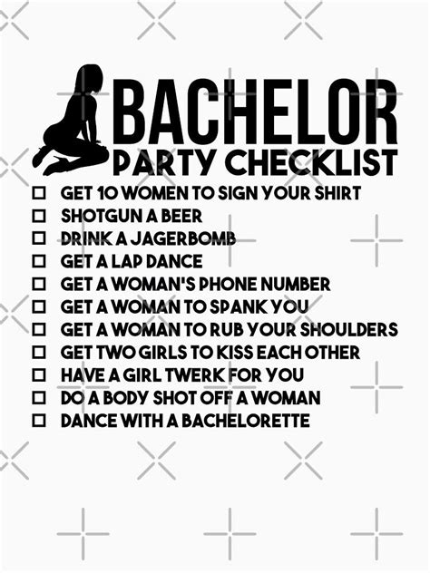 Bachelor Party Checklist Jga Bridegroom Rumble Essential T Shirt By Anziehend Bachelor Party