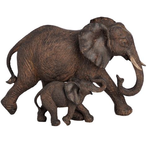 Mother And Baby Elephant Figurine Ornament Homesdirect365