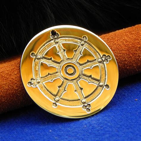 Dharmacakra Wheel Of Dharma Pendant Buddhism Necklace Etsy