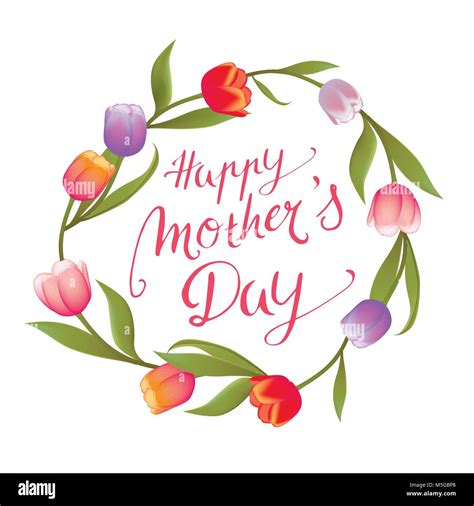 Handwritten Happy Mothers Day Vector Background Stock Vector Image