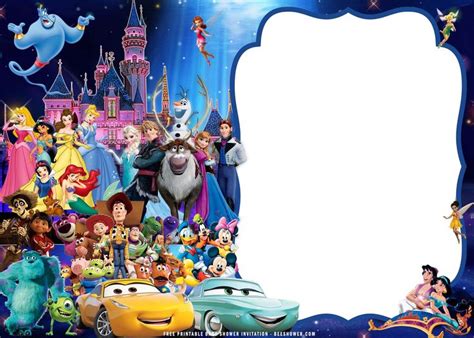Nice Free Printable Disney Castle Invitation Templates Disneyland
