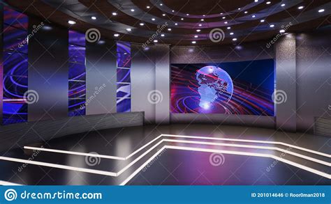 Tv Studio 3d Rendering Stock Illustration Illustration Of Show 201014646