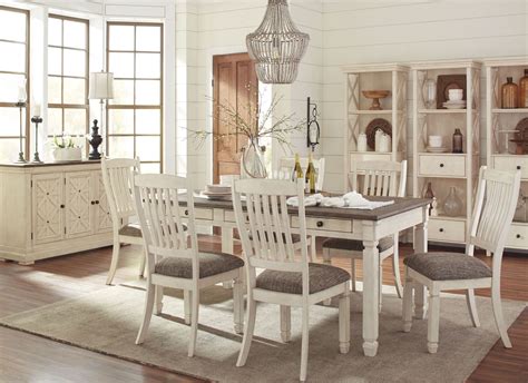 Looking for a dining table that can be the centerpiece of your dining room? Bolanburg White and Gray Rectangular Dining Room Set from ...