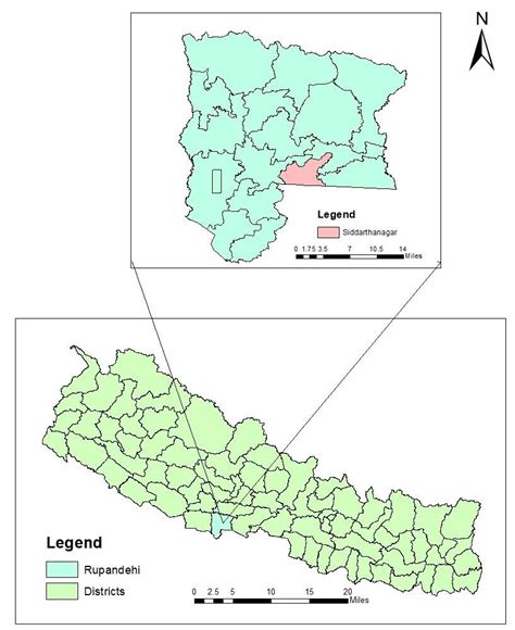 Map Of Nepal And Rupandehi District Showing Research Site 23