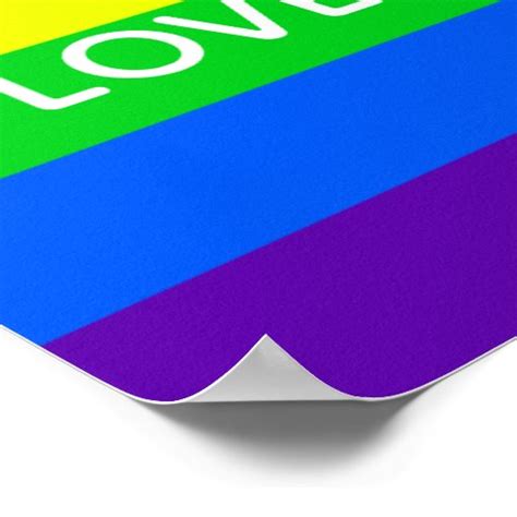 Rainbow Love Is Love Gay Pride Lgbtq Beautiful Poster Zazzle