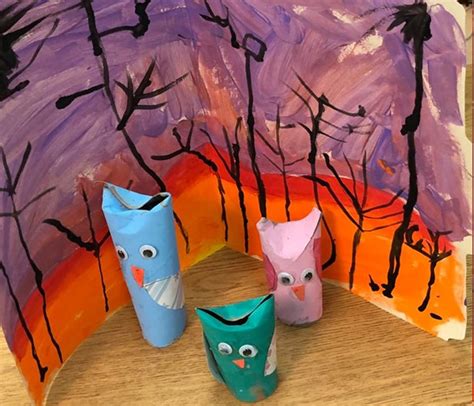 Owl Themed Paper Towel Tube Craft