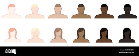 Complexion Different Skin Tones And Hair Colors Of Men And Women Very