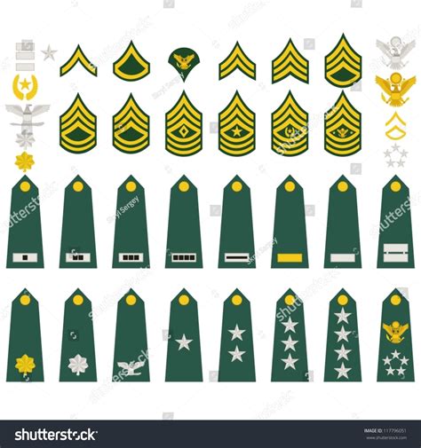 Epaulets Military Ranks Insignia Illustration On Stock Vector Royalty