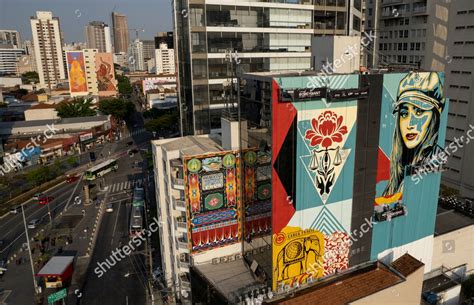 Giant Murals Created By Artist Obey Editorial Stock Photo Stock Image