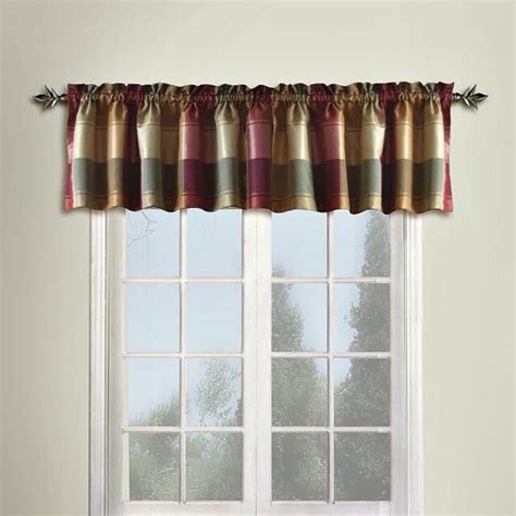 New United Curtain Plaid Woven Window Valance 54 By 18 Inch Burgundy