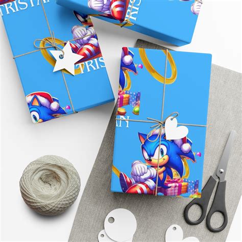 Custom T Wrapping Paper Sonic Wrapping Paper Christmas Etsy