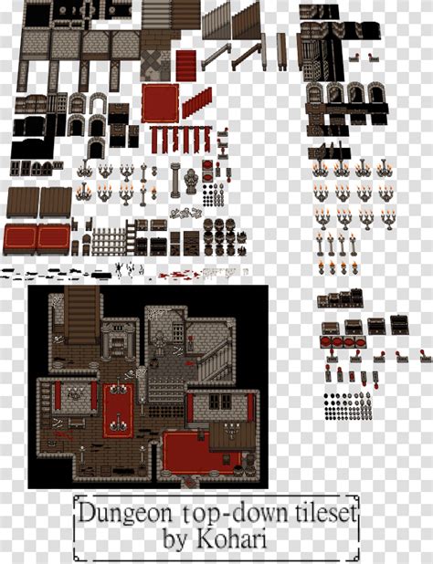 Dungeon Pixel Tileset 16x16 By Kohari