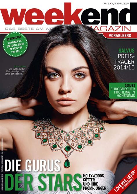 Mila Kunis On The Cover Of Weekend Magazine April 2015