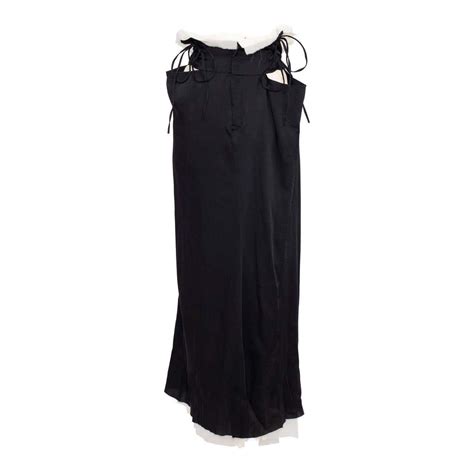 Yohji Yamamoto Lace Up Black White Double Layered Skirt 1990s At