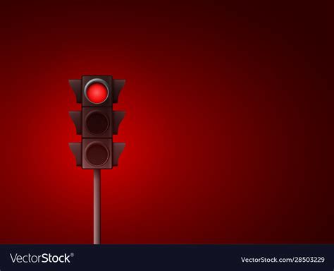 Red Traffic Light Background Signal Royalty Free Vector