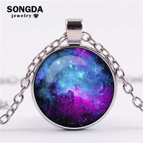Songda Hot Fashion Nebula Galaxy Space Pendant Necklace Universe Planet