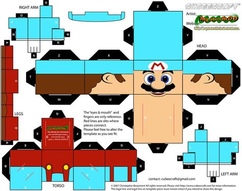 Ice Mario Cubeecraft Accesorios Para El Fotomatón Pergamino Dibujo