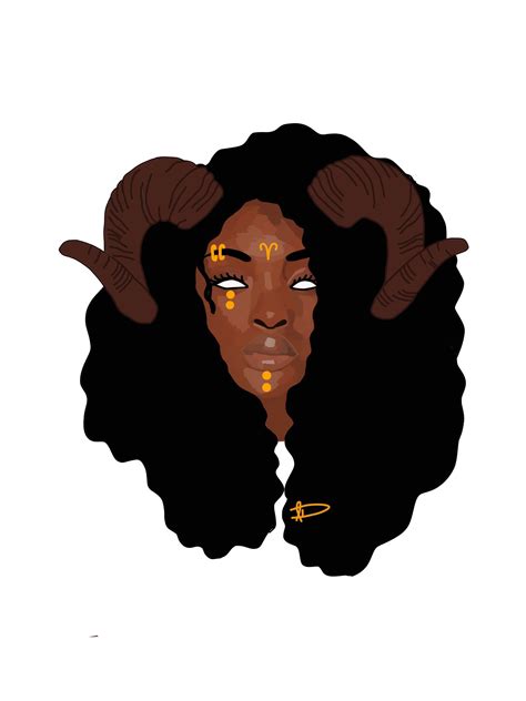 A Dalfour Art On Twitter Female Aries ♈️ Art Drawing Digital Blackart Zodiac Aries