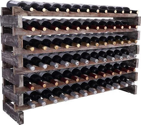 Displayts Stackable Modular Wine Rack Storage Stand Pine