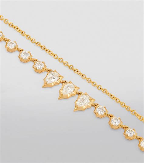 Jade Trau Yellow Gold And Diamond Envoy Riviera Necklace Harrods Uk