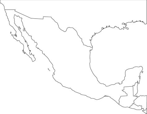 Mexico Map Coloring Page Printable Mexico Dahlia Countries Coloring