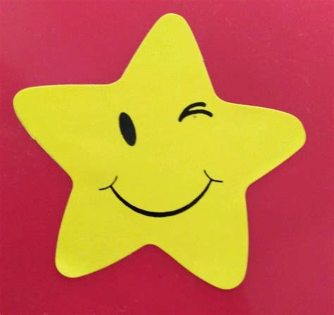 Jual Sticker Reward Stiker Happy Star Bintang Emo Smiley Guru Murid