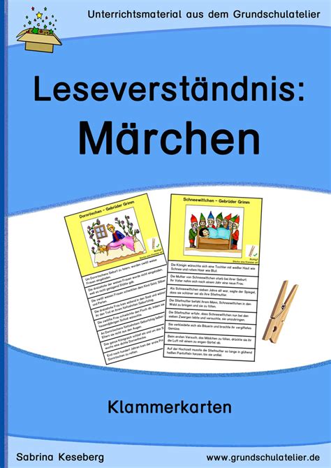 Kurzgeschichten 4 klasse leseverständnis : Märchen (Klammerkarten zum Leseverständnis) | Lesen ...