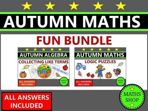 Autumn Maths Fun Logic Puzzles Algebra Collecting Like Terms Teaching Resources