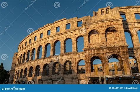 Pula Arena Roman Amphitheatre Located In Pula Croatia Stock Image