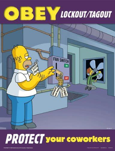 Simpsons Lockout Tag Out Safety Poster Obey Lockout Tag Out Protect