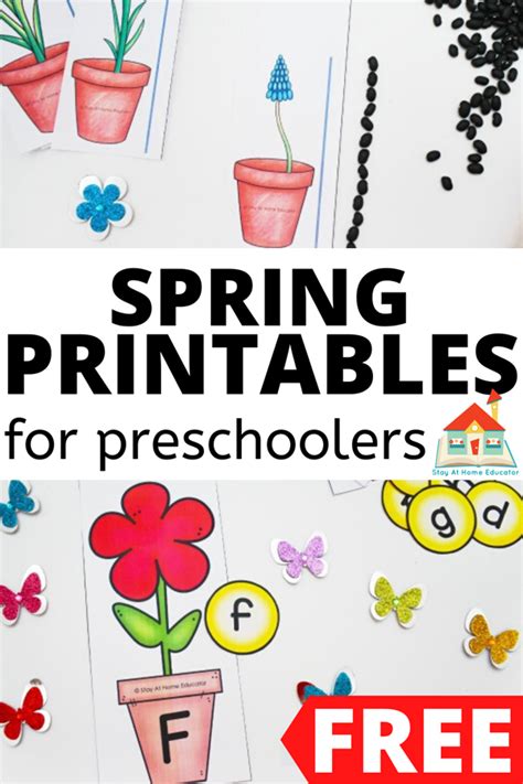 Free Spring Printables For Preschoolers Stay At Home Educator