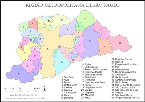 Mapa da Região Metropolitana de São Paulo Baixar Mapas