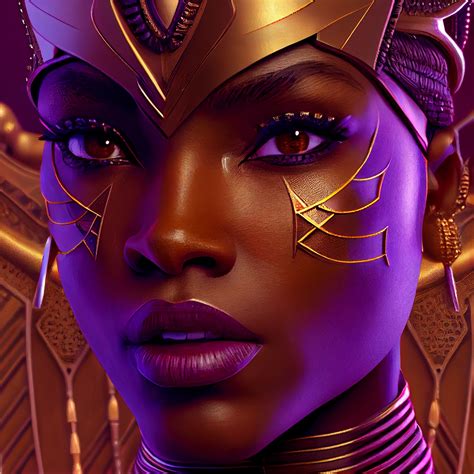 midjourney prompt close up portrait of a nubian queen prompthero