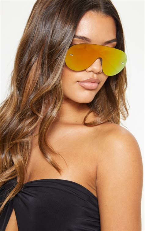 Multi Revo Frameless Rounded Oversized Sunglasses Prettylittlething