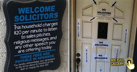 25 funny no soliciting signs that will surely keep solicitors away bouncy mustard