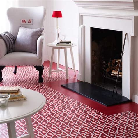 Lattice Cherry Red Vinyl Flooring Tiles With Harvey Maria Luxury