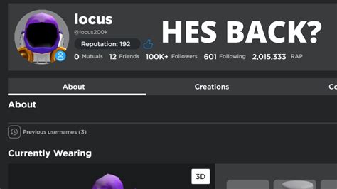 Roblox Locus Is Back Youtube