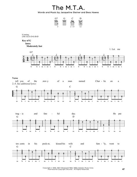 Greg Cahill The Mta Sheet Music Pdf Notes Chords Pop Score