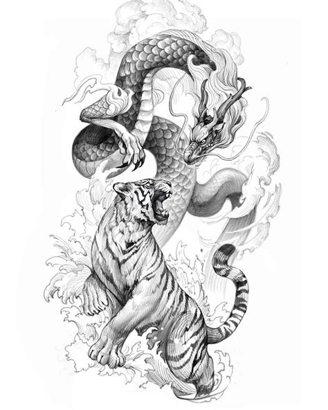 Asian Inkspiration On Instagram Dragon X Tiger Design By Masa