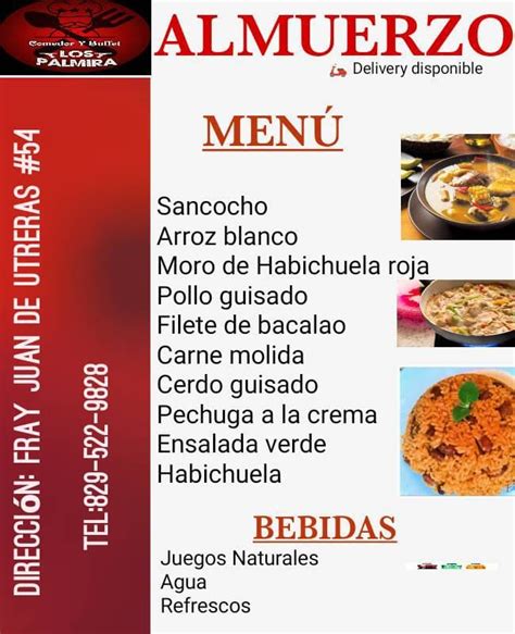 Menu De Hoy Comedor Picadera Y Buffet Los Palmira